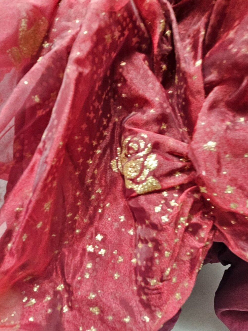 Disney Store Belle Holiday Princess Costume Dress Red Gold Beauty & the Beast XS - Picture 14 of 16